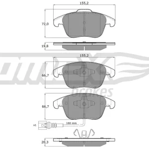 Zestaw klocków hamulcowych, hamulce tarczowe TOMEX BRAKES TX 15-82 Zniżka