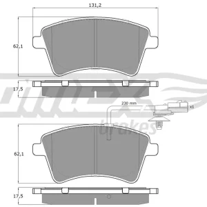Zestaw klocków hamulcowych, hamulce tarczowe TOMEX BRAKES TX 15-841 Premium