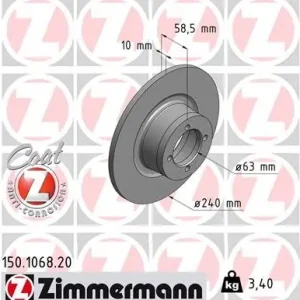 Tarcza hamulcowa ZIMMERMANN 150.1068.20 Popularny