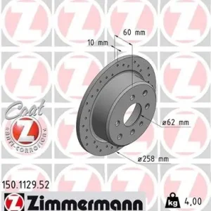 Hit sprzedaży Tarcza hamulcowa ZIMMERMANN 150.1129.52