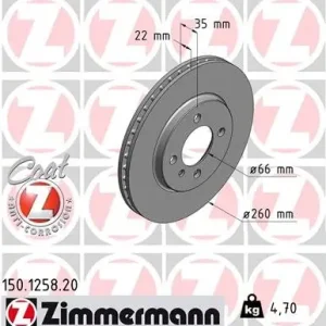 Hit cenowy Tarcza hamulcowa ZIMMERMANN 150.1258.20