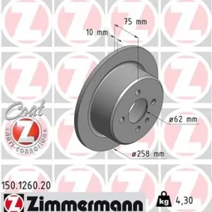 Tarcza hamulcowa ZIMMERMANN 150.1260.20 Kup teraz