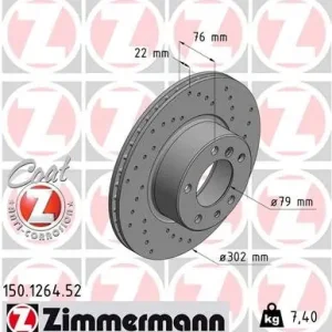 Tarcza hamulcowa ZIMMERMANN 150.1264.52 Bestseller