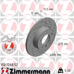 Tarcza hamulcowa ZIMMERMANN 150.1268.52 Oferta limitowana
