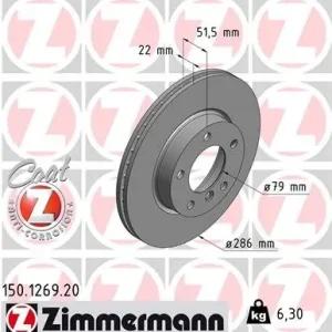 Tarcza hamulcowa ZIMMERMANN 150.1269.20 Taniej