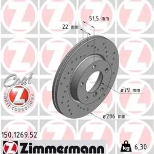 Dodaj do koszyka Tarcza hamulcowa ZIMMERMANN 150.1269.52