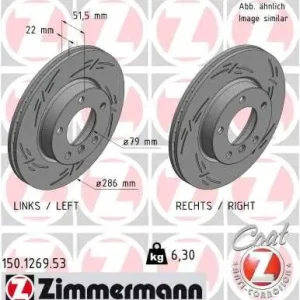Do wyczerpania zapasów Tarcza hamulcowa ZIMMERMANN 150.1269.53