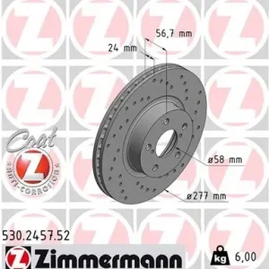 Kup teraz Tarcza hamulcowa ZIMMERMANN 530.2457.52
