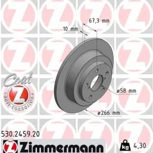 Tarcza hamulcowa ZIMMERMANN 530.2459.20 Dodaj do koszyka