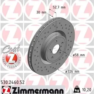 Tarcza hamulcowa ZIMMERMANN 530.2460.52 Cena promocyjna