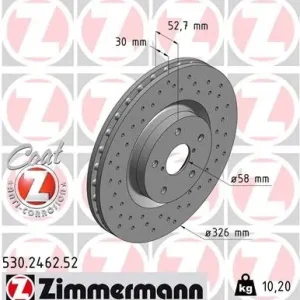 Tarcza hamulcowa ZIMMERMANN 530.2462.52 Obniżka ceny
