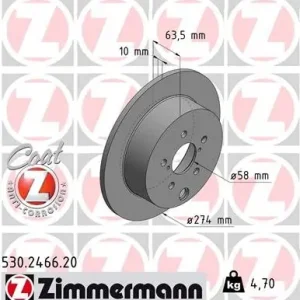 Ograniczona ilość Tarcza hamulcowa ZIMMERMANN 530.2466.20