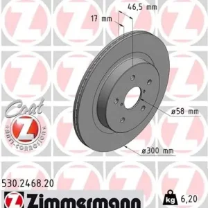 Łatwy zwrot Tarcza hamulcowa ZIMMERMANN 530.2468.20