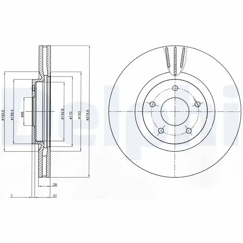 Ostatnie sztuki Tarcza hamulcowa DELPHI BG4231C