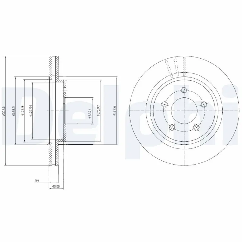 Tarcza hamulcowa DELPHI BG4240C Łatwy zwrot