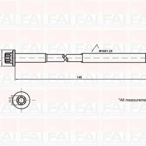 Ostatnie sztuki Zestaw śrub głowicy cylindrów FAI AUTOPARTS B1140