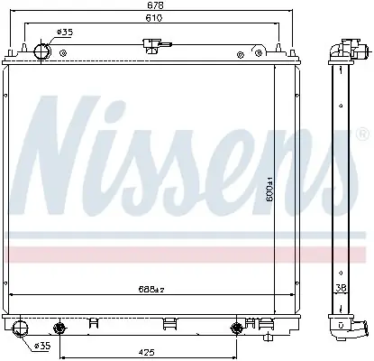 Chłodnica silnika NISSENS 68717 21460EB30A Nowość